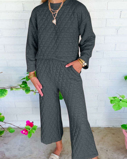 Quilted Charcoal Lounge Set: Chic Comfort for Every Occasion