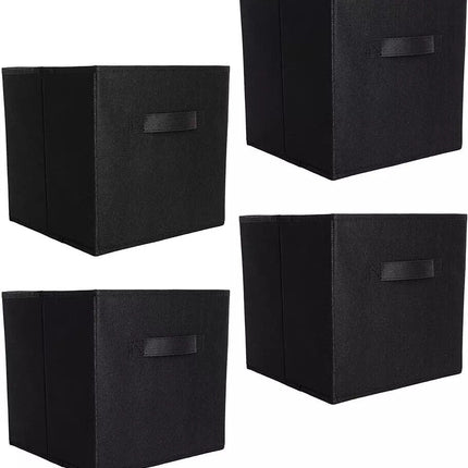 Peekaboo Studio 4 Pack Foldable Canvas Storage Box, Space-Saving Desig
