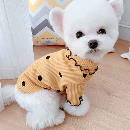 Peekaboo Studio Dot Turtleneck Dog Shirt - Soft Fabric, Cozy Fit