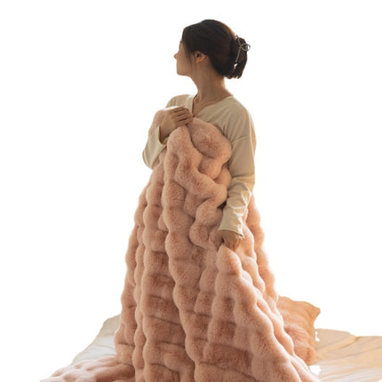 Peekaboo Studio Thickened Velvet Rabbit Bubble Carpet Blanket Quilt