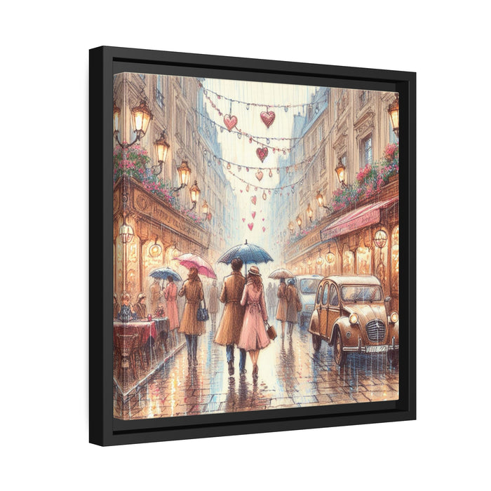 Sustainable Chic: Matte Black Pinewood Framed Canvas Art - Timeless Beauty