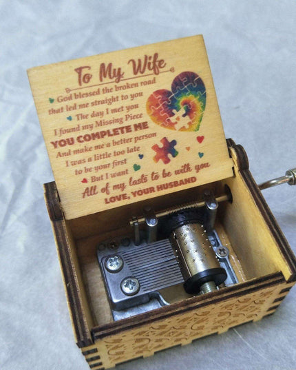 Charming Antique-Inspired Wooden Music Box - A Melody of Timeless Beauty