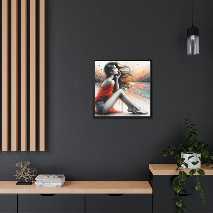 Sophisticated Lady - Valentine Matte Canvas Wall Art Collection with Sleek Black Frame