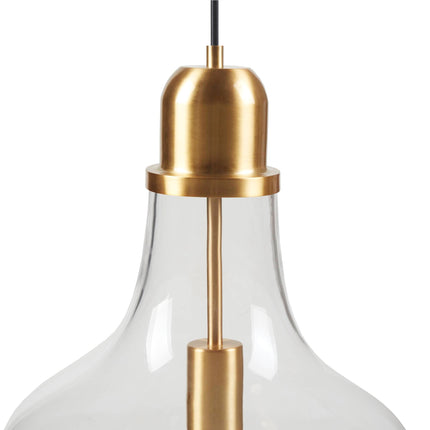 Room & Decor Bell Shaped Glass Pendant Light - Gold Finish, 13" Diamet