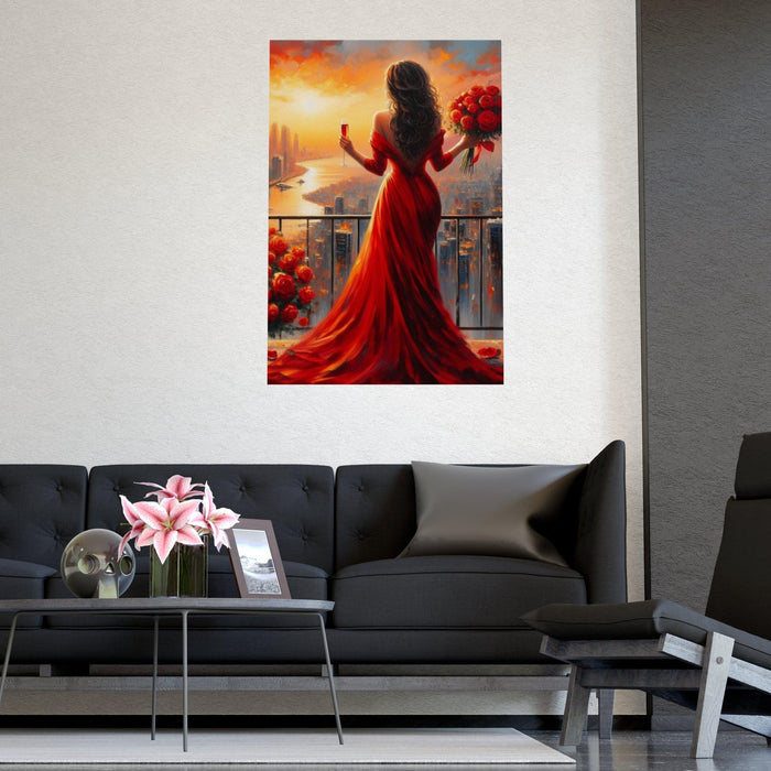 Elegant Red Wine Matte Art Print - Luxe Decor for a Refined Space