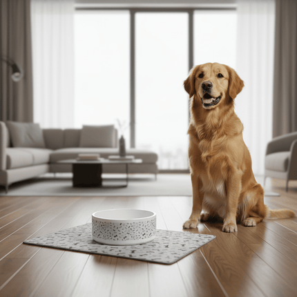 Chic Handcrafted Ceramic Pet Dining Bowl with Artistic Design