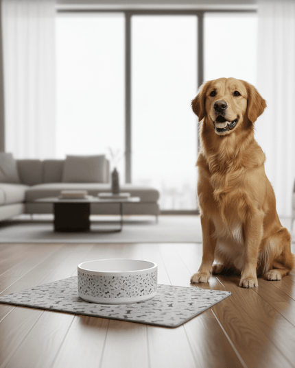 Chic Handcrafted Ceramic Pet Dining Bowl with Artistic Design