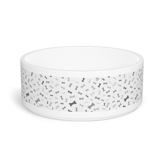 Elegant Ceramic Pet Bowl with Artistic Print Design