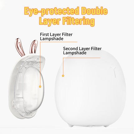Silicone Touch Night Light For Baby Room Rabbit Shaped Ambient Lamp Clap Control