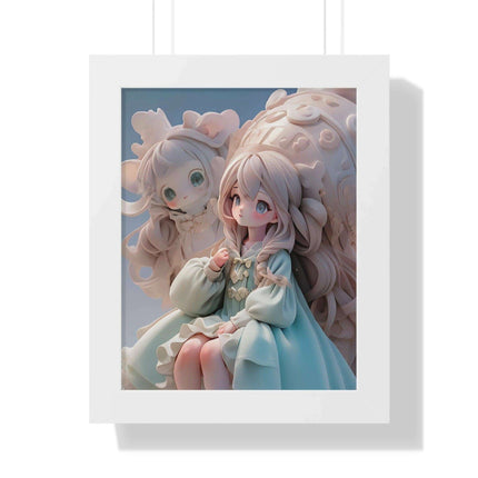 Sustainable Fantasy Anime 3D Girls Vertical Wall Art - Premium Framed Poster Decor