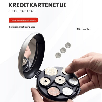 Peekaboo Studio Portable Euro Coin Storage Box with Built-in Mirror