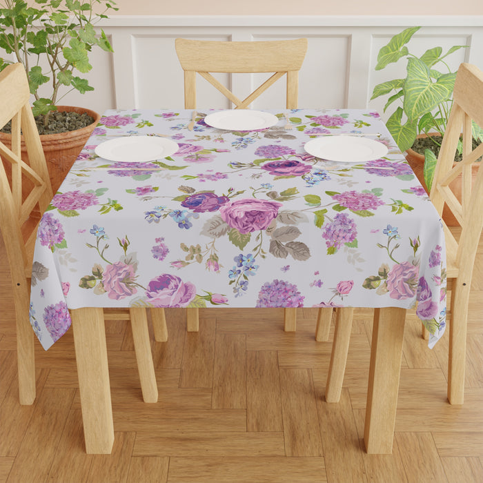 French Spring Colorful Polyester Square Tablecloth | 55.1" x 55.1" Vibrant Fabric
