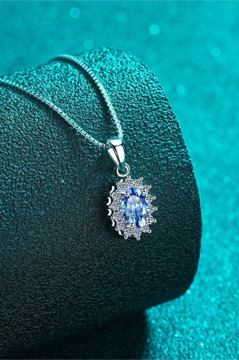 Radiant Lab Diamond Sterling Silver Necklace with Dazzling Moissanite Accents