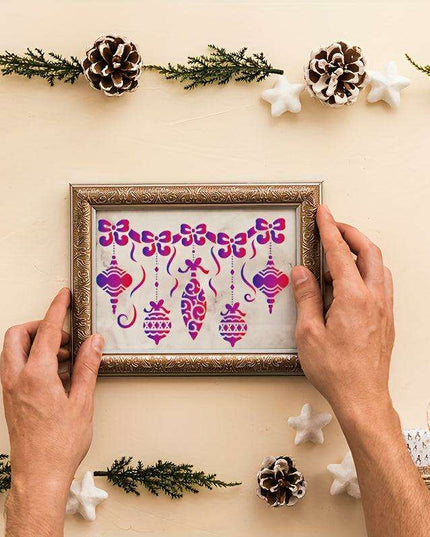 Christmas Cheer Stencils Collection: 9 Decorative 5x7 Inch Templates for Scrapbooking, Crafting, and Seasonal Decor