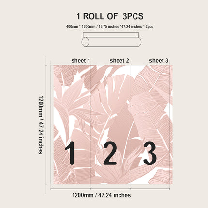 Plant Flower Pattern PVC Self Adhesive Wallpaper Moisture Proof Stain Resistant