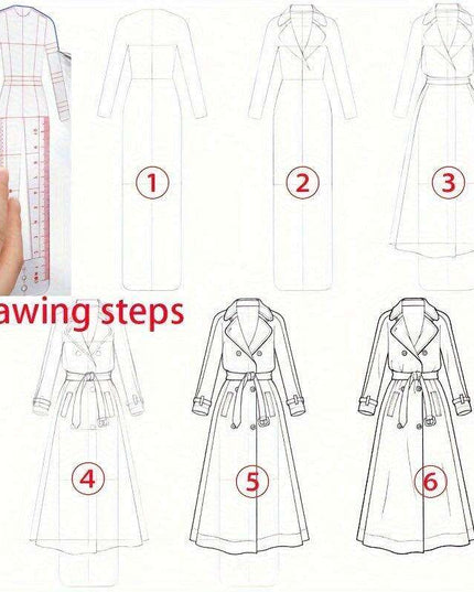 Fashion Designer's Acrylic Sketch Ruler - Ultimate Guide for Human Figure and Garment Designs