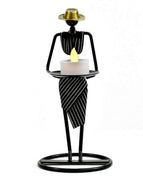 Two handed etiquette with black stripes and candle lights