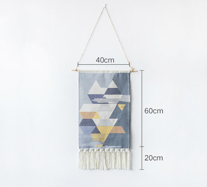 Boho Chic Geometric Tapestry with Tassels - Stylish Wall Art for Home