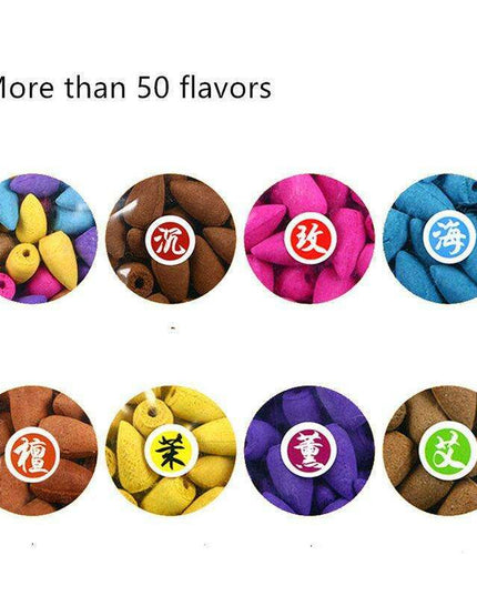 Enchanted Indian Backflow Incense Set - Elevate Your Senses with 155 Cones & 18 Scents