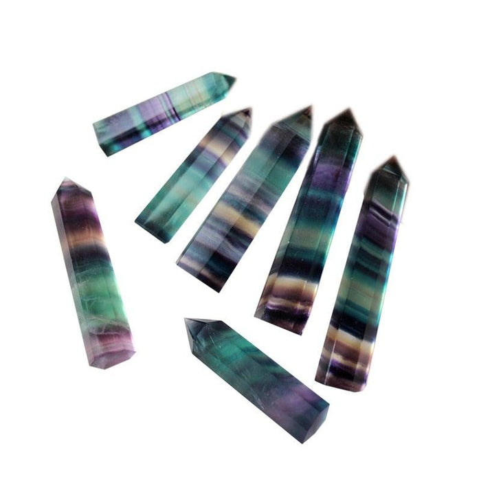 Fluorite Hexagonal Energy Wand with Unique Patterns