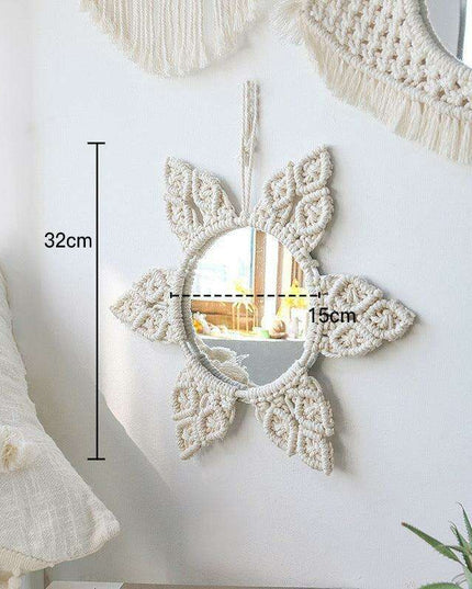 Bohemian Bliss: Artisan Cotton Tapestry with Wooden Bead Accents