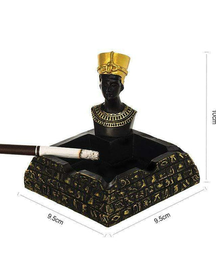 Resin Ashtray with Anubis, Cat, and Pharaoh Motifs - Ancient Egyptian Design