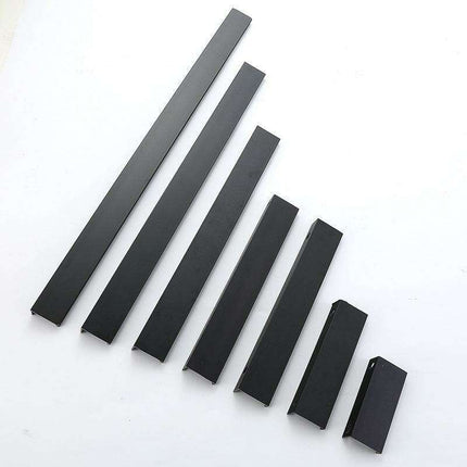 Sleek Modern Black Aluminum Drawer Pulls - Stylish Cabinet Handles