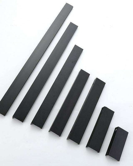 Sleek Modern Black Aluminum Drawer Pulls - Stylish Cabinet Handles