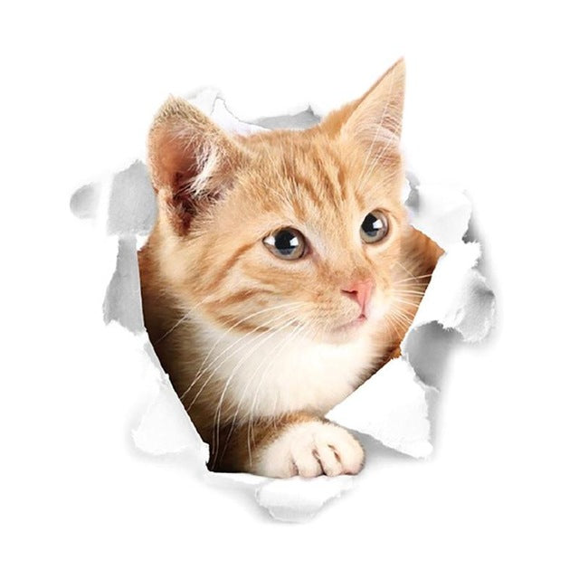 Exquisite 3D Cat Vinyl Decals for Sophisticated Home Styling