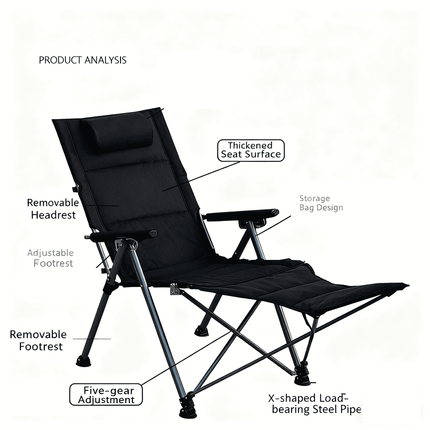 Outdoor Folding Recliner Chair – High Back, Portable & Comfort