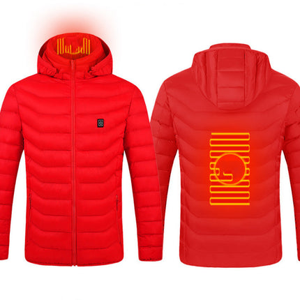 Winter Heated Jacket USB Electric Cotton Coat Zip-up Heater Thermal Cl