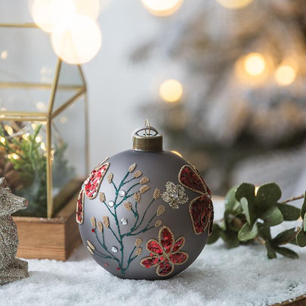 Room & Decor Set of 6 D3.9" Glass Christmas Ball Ornaments, Decorative
