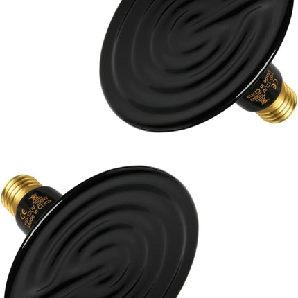 Room and Decor 250W Ceramic Heat Lamp Bulb - No Light, 2 Pack