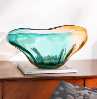 Peekaboo Studio Colorful Glass Fruit Bowl - Stylish Tabletop Organizer