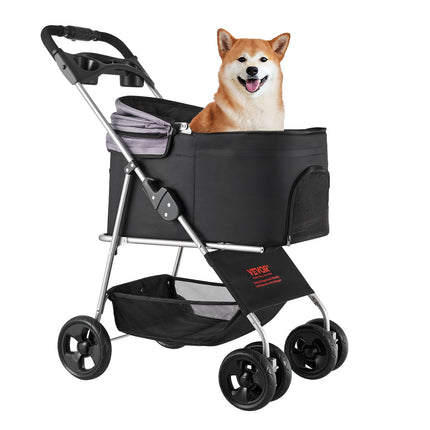 Peekaboo Studio Foldable Pet Stroller with Detachable Carrier, 35lbs C