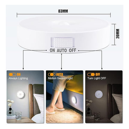 6 Pack Under Cabinet Lights Puck Lights 16 LEDs Wireless Motion Sensor