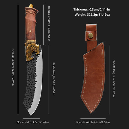 Peekaboo Studio Qulajoy Boning Knife - Hand Forged 7Cr17MOV Blade, Lea