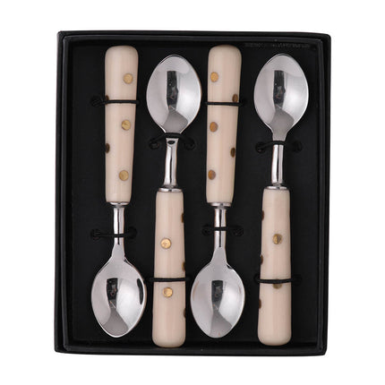 Room & Decor Set of 4 Multicolor Stainless Steel Coffee Spoons