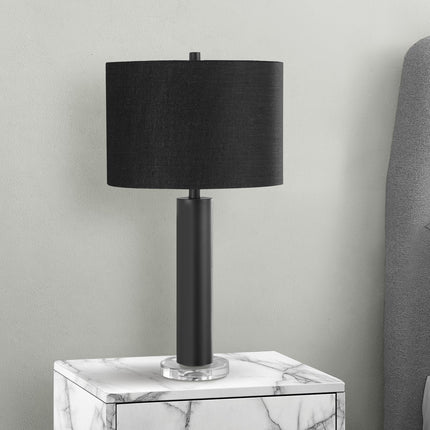 Room & Decor 28"H Contemporary Black Metal Table Lamp with Black Shade