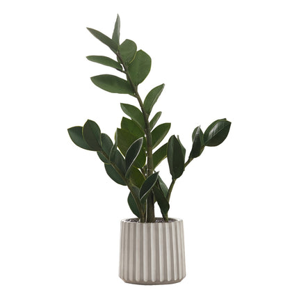 Room & Decor 20" Real Touch Zz Plant in Grey Cement Pot - Indoor Decor