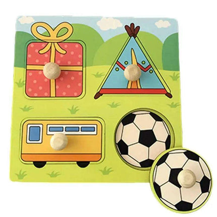 Interactive Montessori Wooden Puzzle Set - Fun Learning Toy for Early Childhood Development