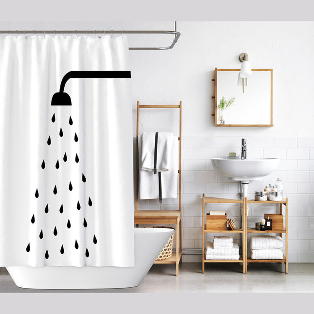 Waterproof Polyester Shower Curtain – 4 Colours, 2 Weights