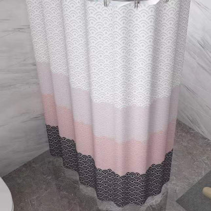 Gradient Wave Waterproof Shower Curtain | Mildew-Proof, 6 Sizes