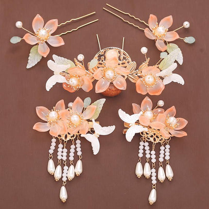 Peekaboo Studio Women's Flower Tassel Hairpin Set - Elegant Accessorie