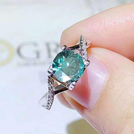 Sleek Sterling Silver Crisscross Ring with Ethical Lab Grown Diamond and Moissanite Accents