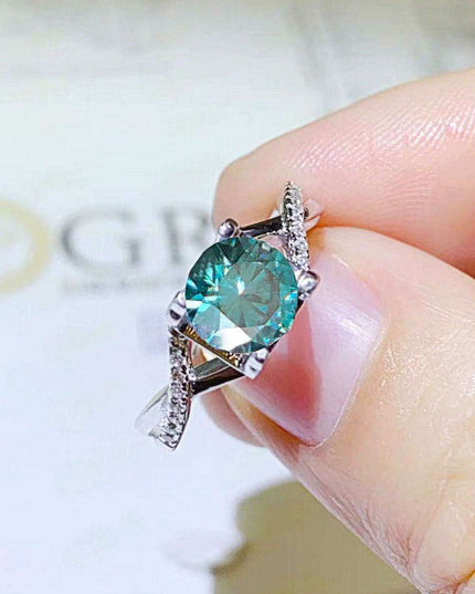 Sleek Sterling Silver Crisscross Ring with Ethical Lab Grown Diamond and Moissanite Accents