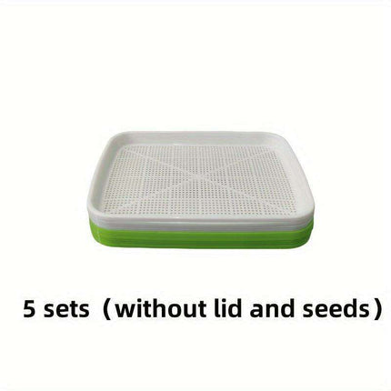 5-Pack Hydroponic Seed Germination Trays for Indoor & Outdoor Plant Growth (Lid-Free)