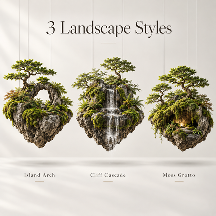 Floating Island Landscape - Hanging Moss Rockery Display