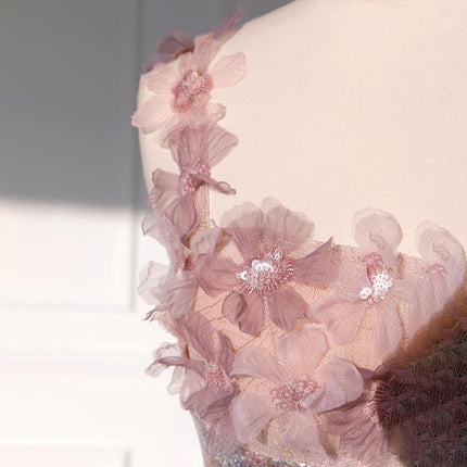 Peekaboo Studio Sequined Flower Wedding Dress with Elegant Design & Sl