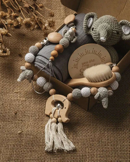 Baby Milestone Bath Toy Set with Swaddle Wrap, Rattle, and Bibs for Newborn